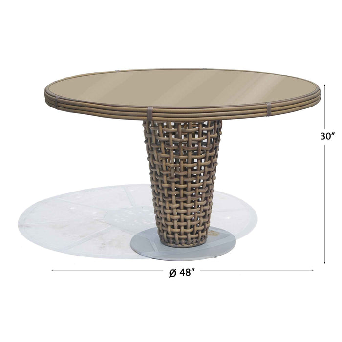 Dynasty Round Dining Table with Glass