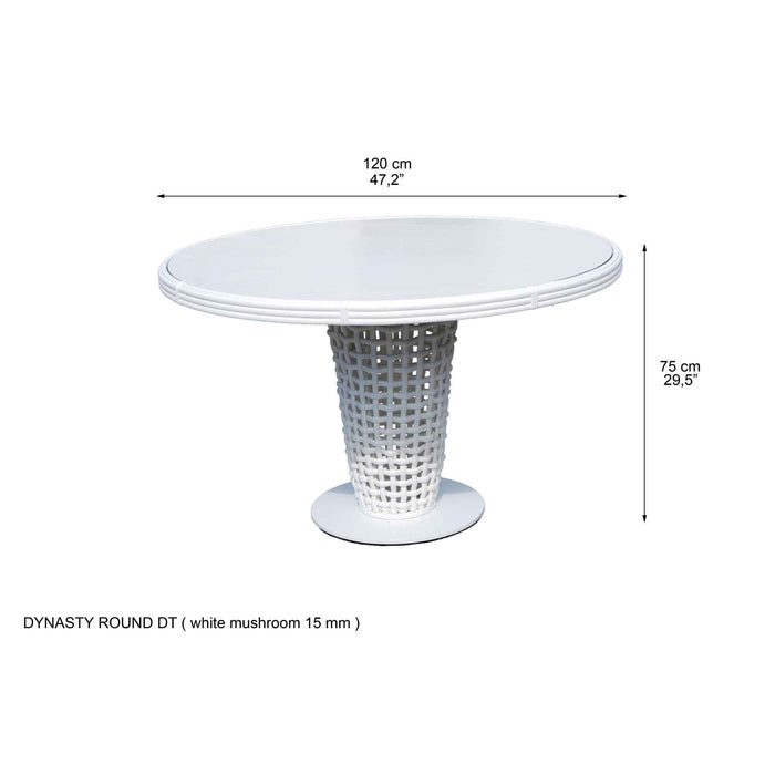 Dynasty Round Dining Table with Glass