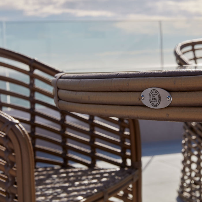 Ruby 7-Piece Dining Set with Round Table and Sunbrella Cushions