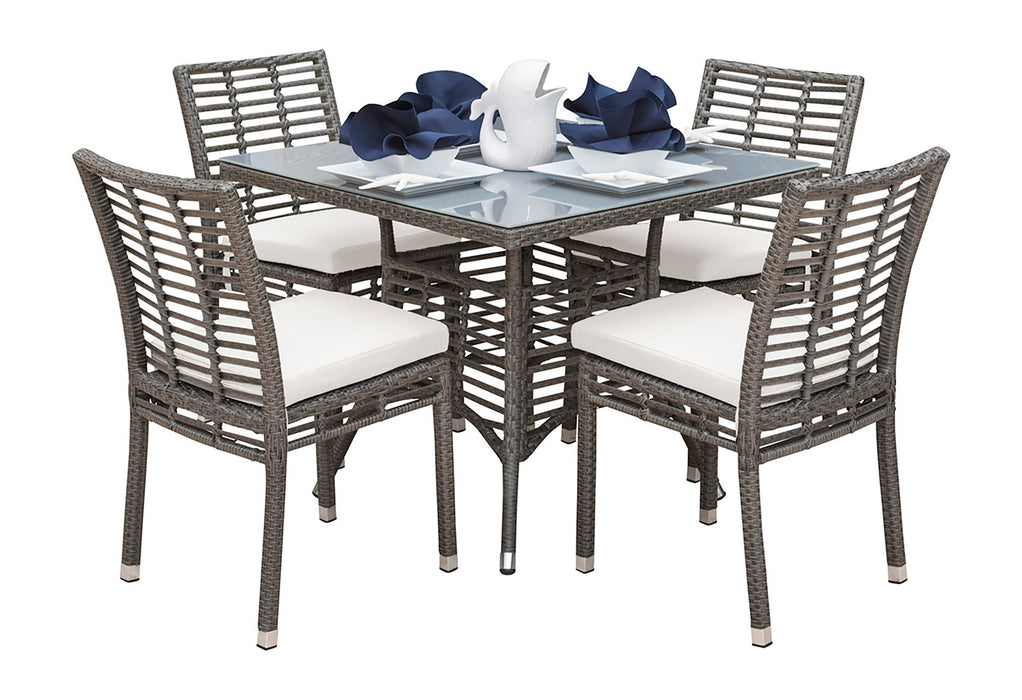 Panama Jack Graphite 5-Piece Side chair Dining Set with Cushions