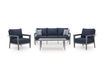 Gali Outdoor Sofa/Chairs/Table Set (Set of 4)