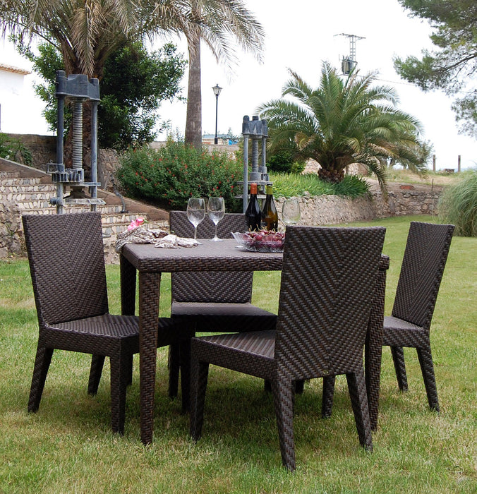 Atlantis 5-Piece Square Dining Side Chair Set with Cushions
