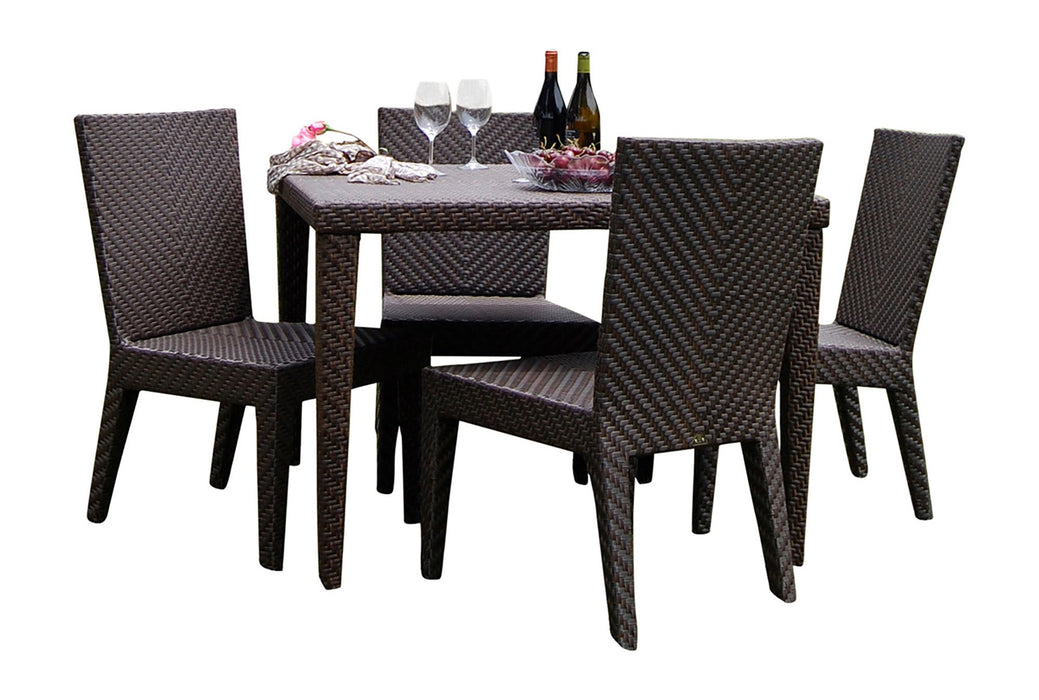 Atlantis 5-Piece Square Dining Side Chair Set with Cushions