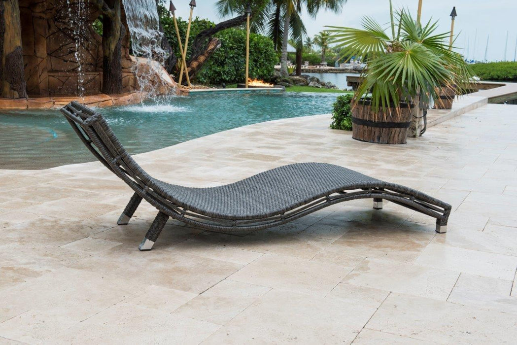 Panama Jack Graphite Curve Chaise Lounge with Cushion