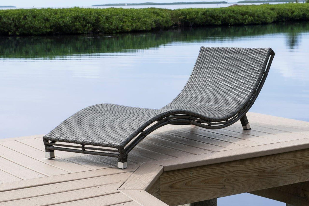 Panama Jack Graphite Curve Chaise Lounge with Cushion