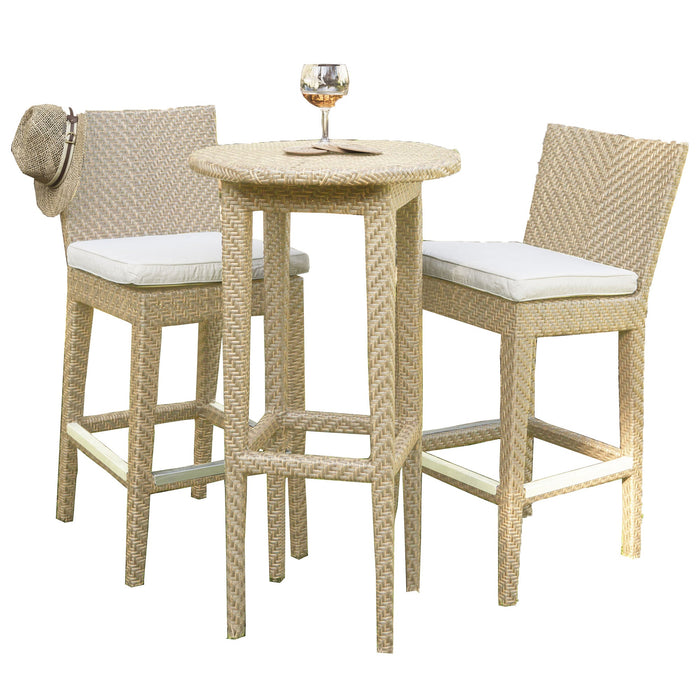 Panama Jack Austin 3-Piece Round Pub Table Set with Cushions