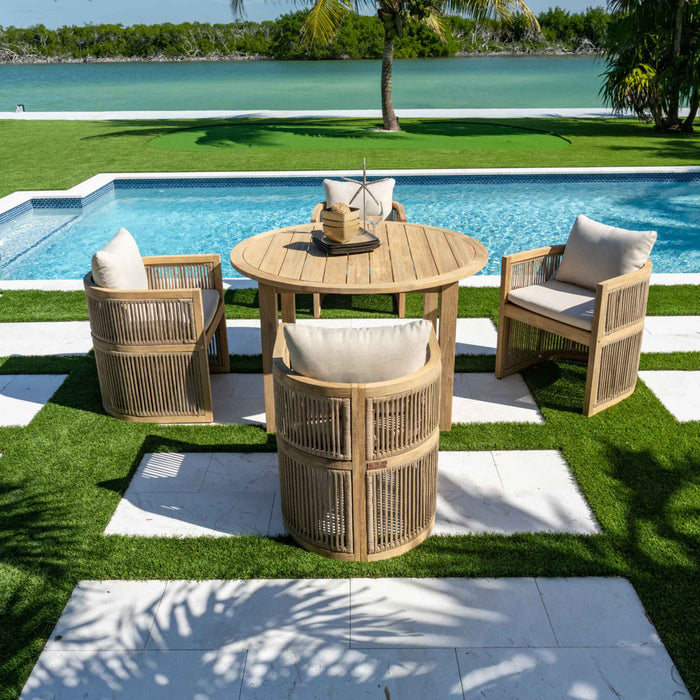 Panama Jack Cabo 5-Piece Barrel Round Dining Set