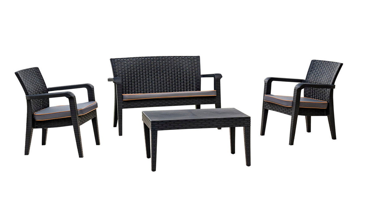 Alaska 4-Piece Seating Set with Cushions-Anthracite