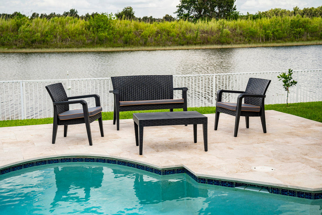 Alaska 4-Piece Seating Set with Cushions-Anthracite