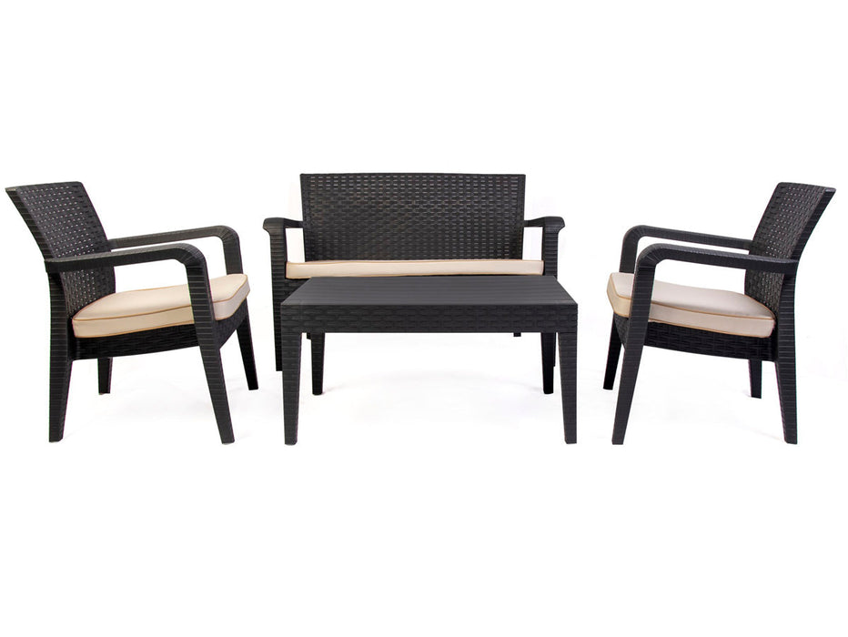 Alaska 4-Piece Seating Set with Cushions-Anthracite