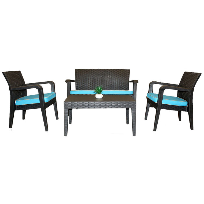 Alaska 4-Piece Seating Set with Cushions-Anthracite