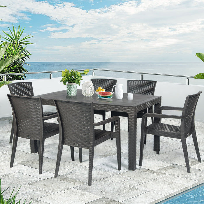 Alberta Set of 2 Stackable Armchair-Anthracite