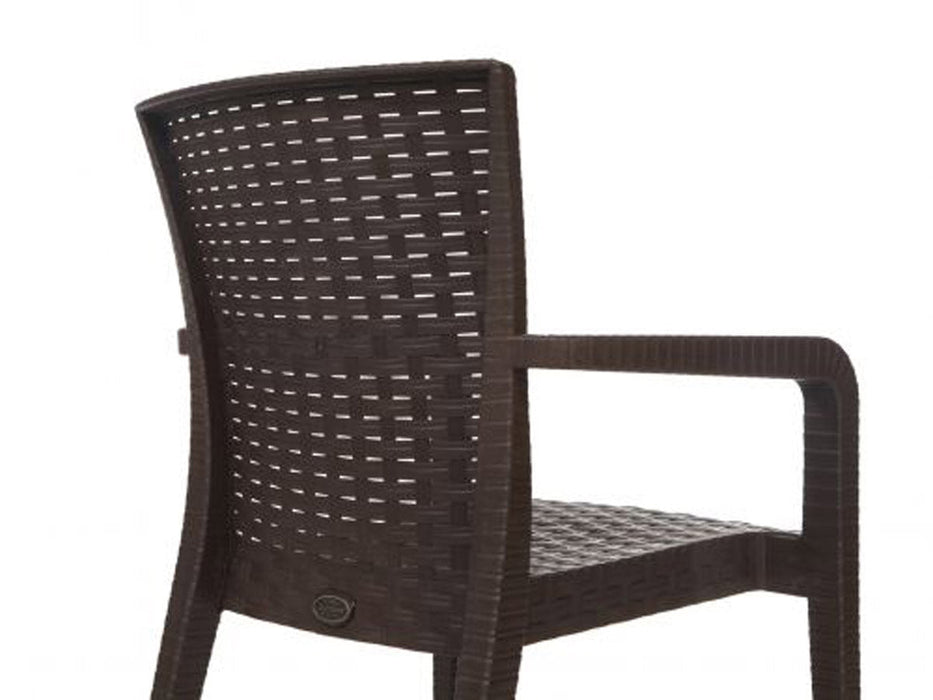 Alberta Set of 2 Stackable Armchair-Brown