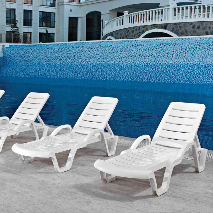 Lara Set of 2 Stackable Chaise Lounge White