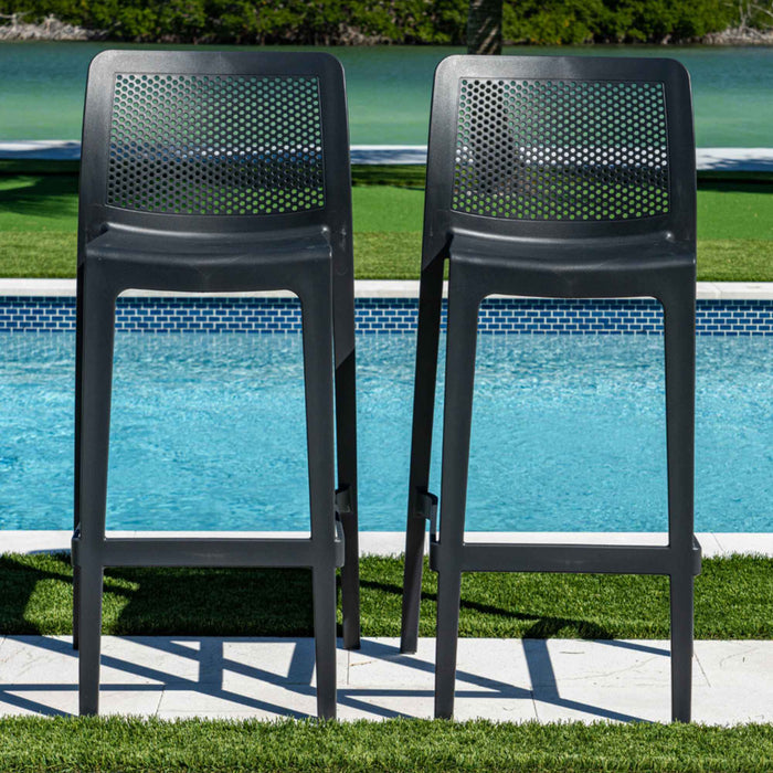 Lisa Set of 2 Barstools - Anthracite
