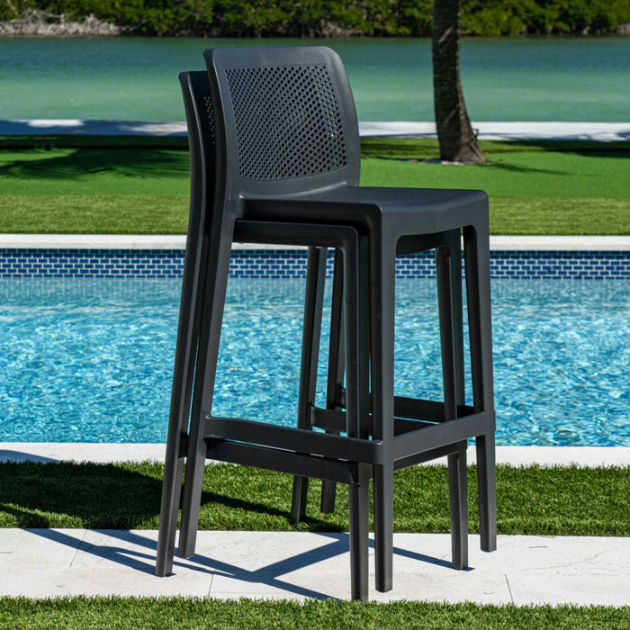 Lisa Set of 2 Barstools - Anthracite