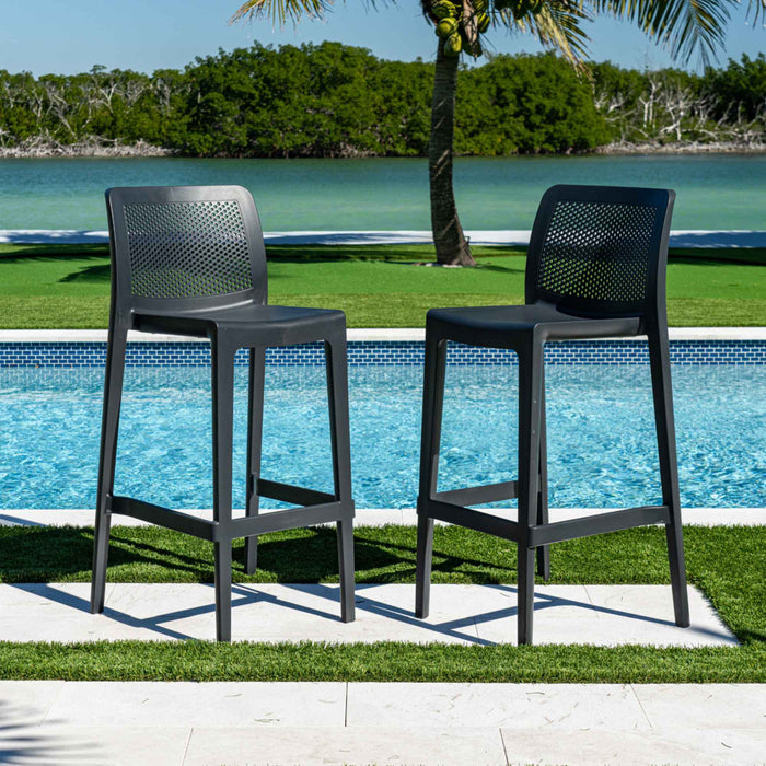 Lisa Set of 2 Barstools - Anthracite
