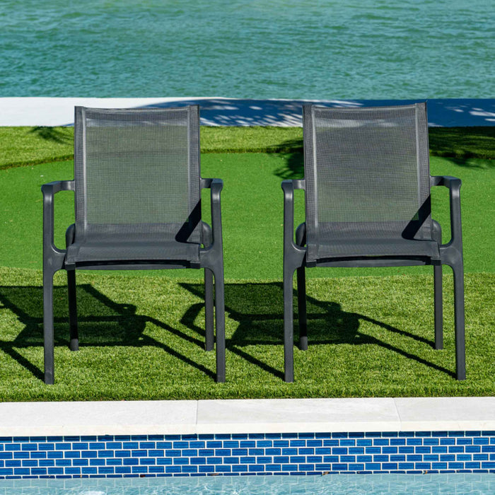 Paris Set of 2 Sling Armchairs - Anthracite