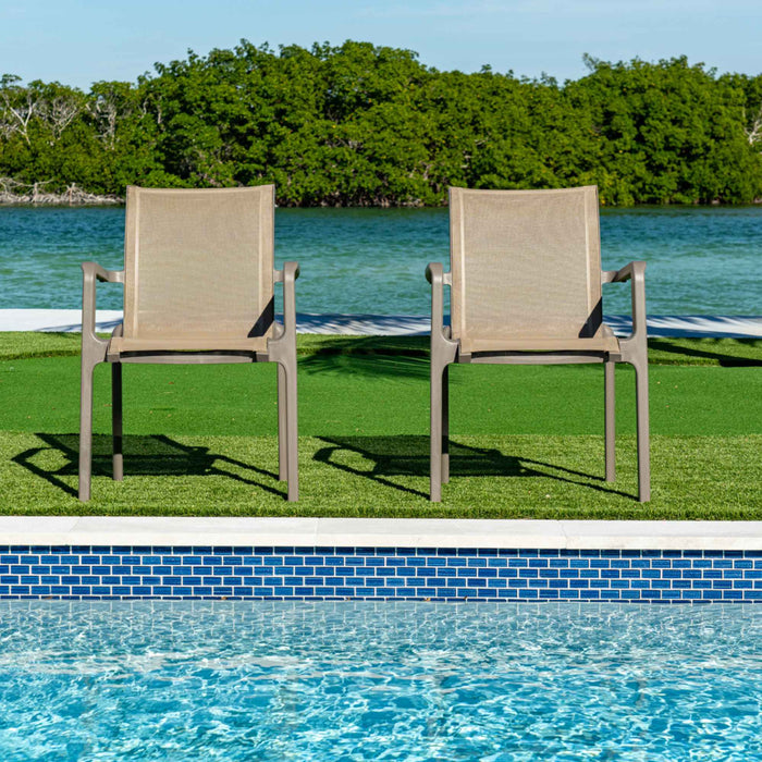 Paris Set of 2 Sling Armchairs - Cappucino