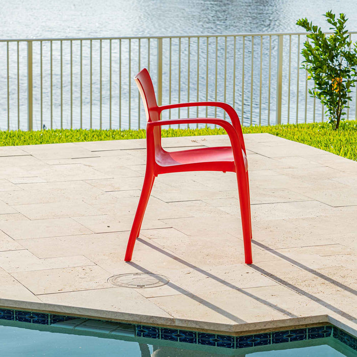 Pedro Set of 2 Stackable Armchair-Red