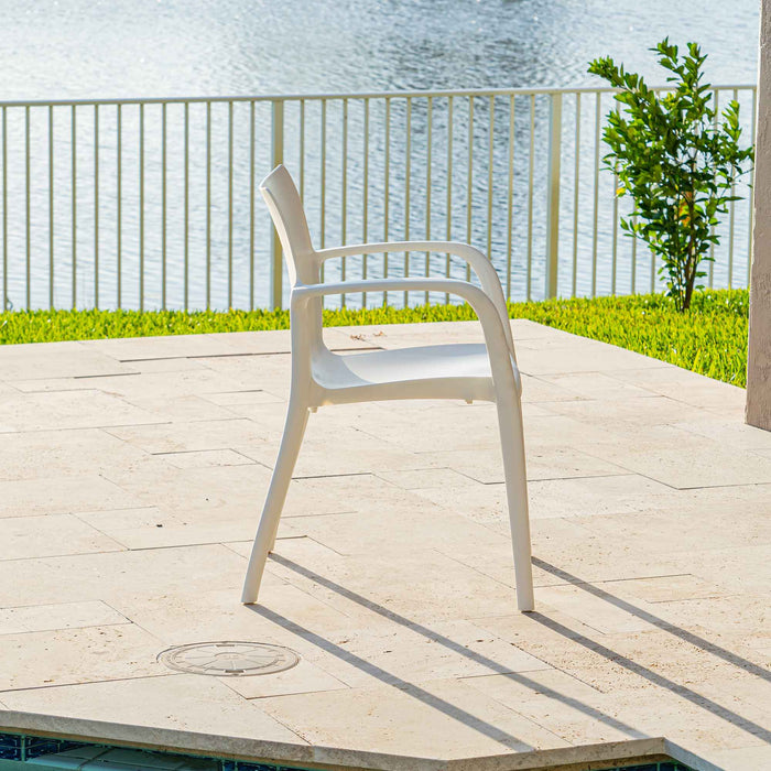Pedro Set of 2 Stackable Armchair-White