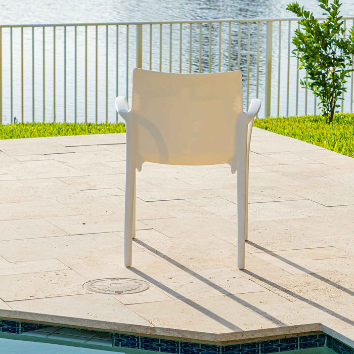 Pedro Set of 2 Stackable Armchair-White