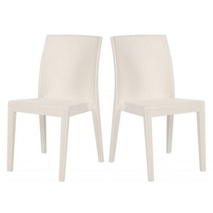 Siena Set of 2 Stackable Side chair-White