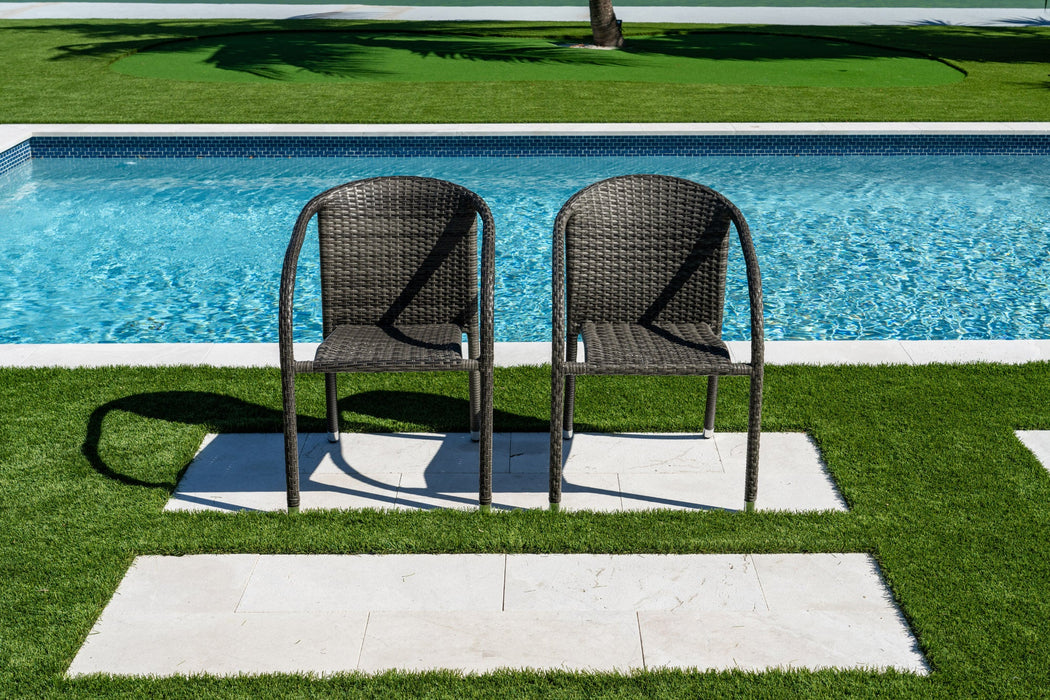 Spectrum Stackable Set 2 Woven Armchairs with Cushion