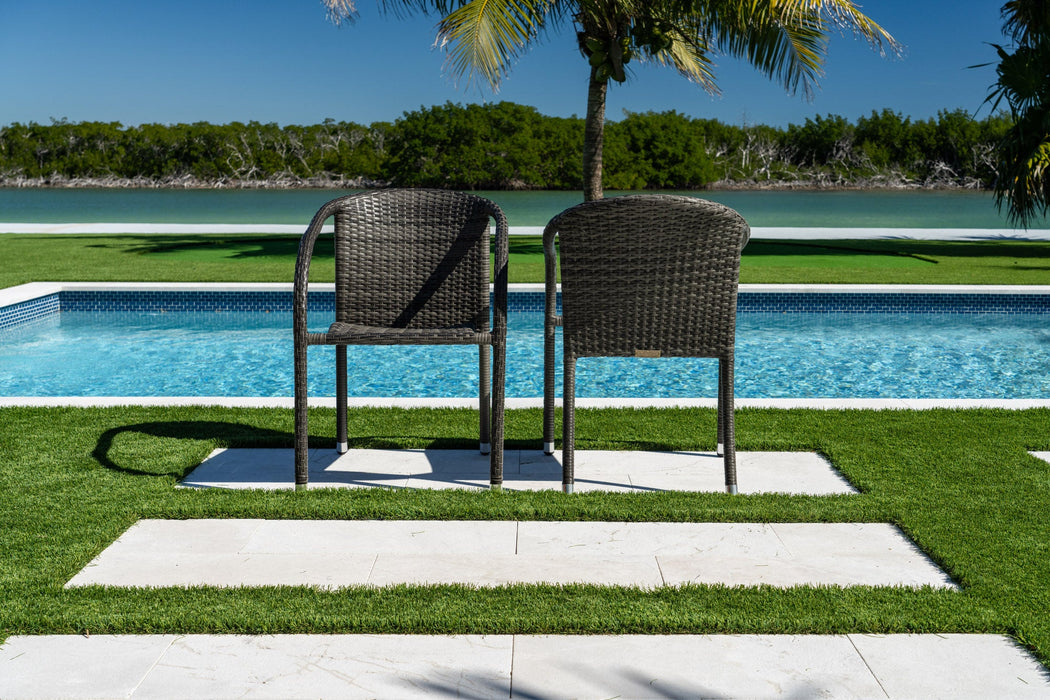 Spectrum Stackable Set 2 Woven Armchairs with Cushion