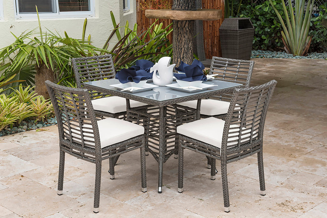 Panama Jack Graphite 5-Piece Side chair Dining Set with Cushions