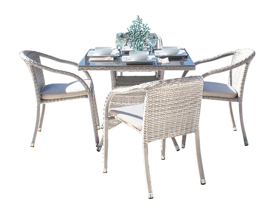 Athens 5-Piece Armchair Dining Set with Cushions