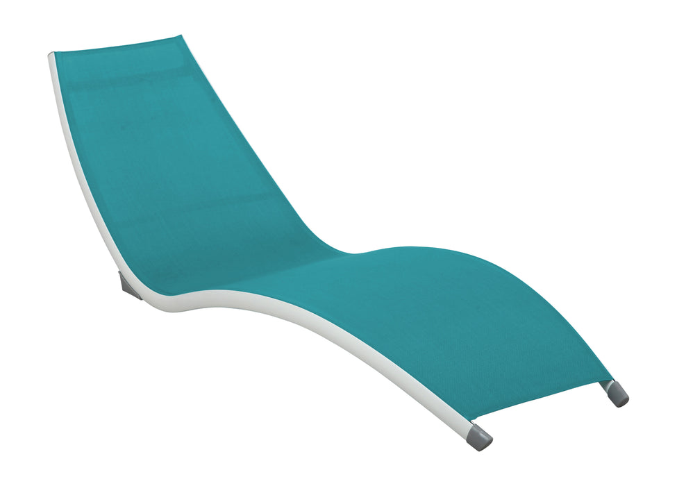 Helix Set of 2 Stackable Teal Sling Chaise Lounge