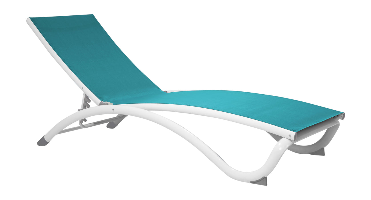 Archway Set of 2 Stackable Teal Sling Chaise Longer