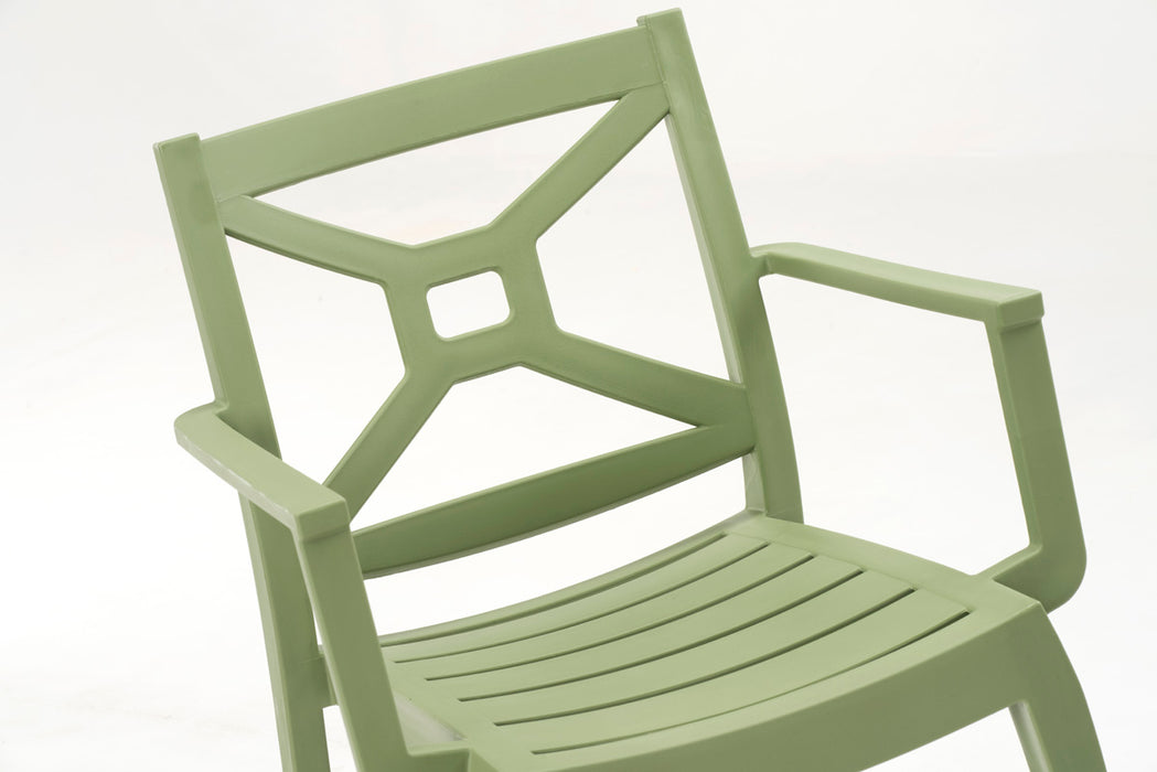 Zeus Set of 2 Stackable Armchair-Green