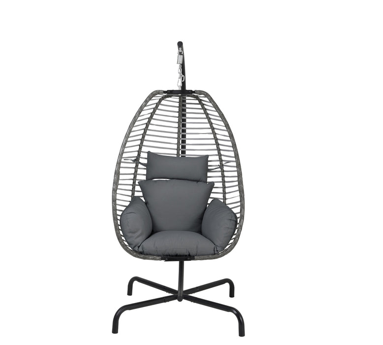 Ultra Aluminum framed Hanging Chair w/Metal Stand & Cushion set