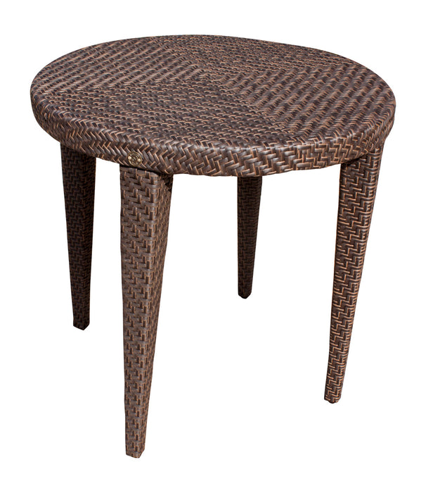 Soho Patio Woven Round Dining 30" Table with Glass