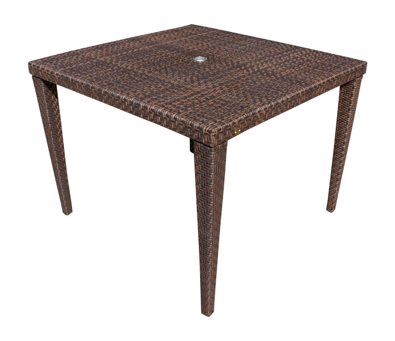 Soho Patio Woven Square 40" Dining Table with Glass