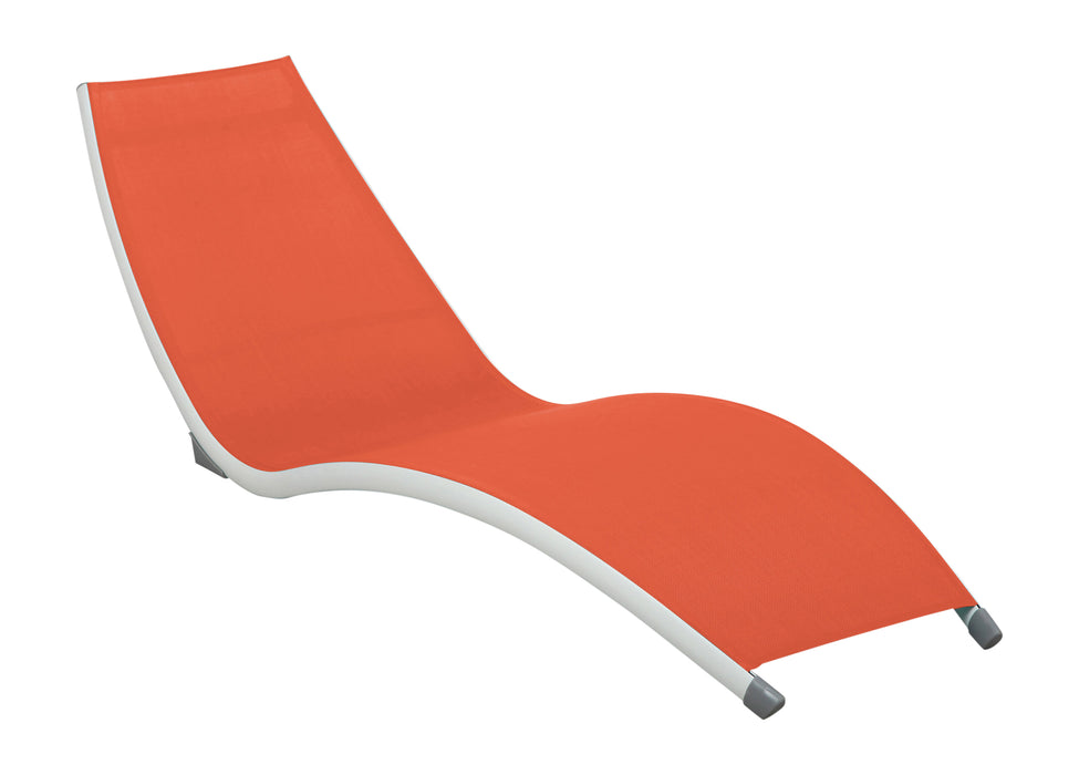 Helix Set of 2 Stackable Orange Sling Chaise Lounge