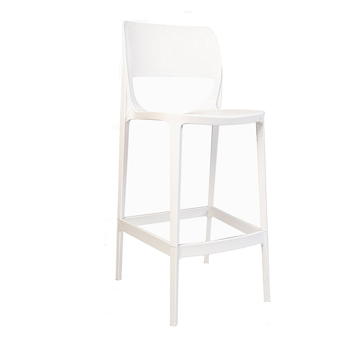 Bella Set of 2 Stackable Barstool W/No Arms-White