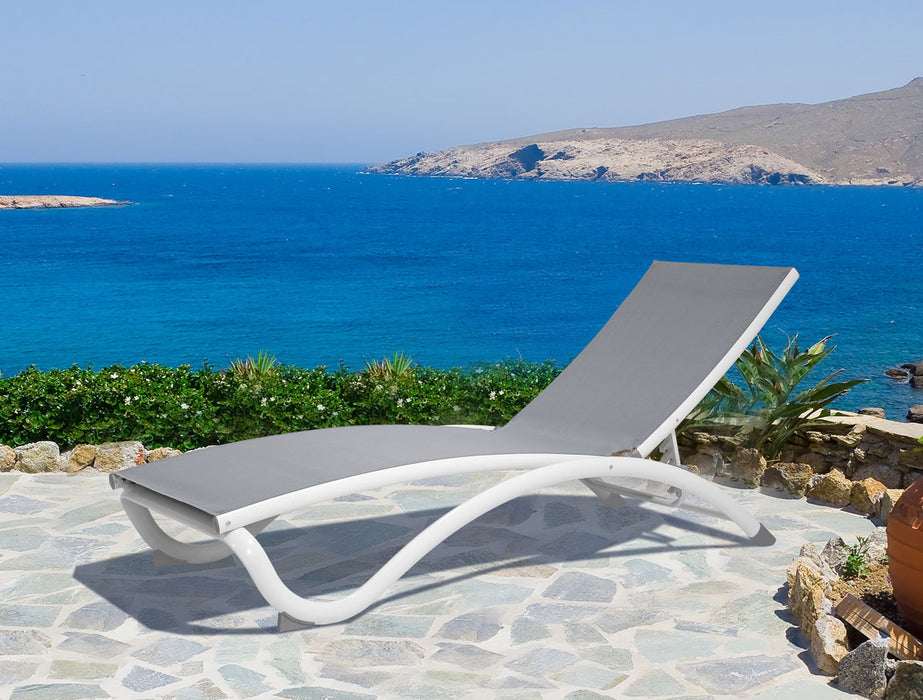 Archway Sling Chaise Lounger Grey