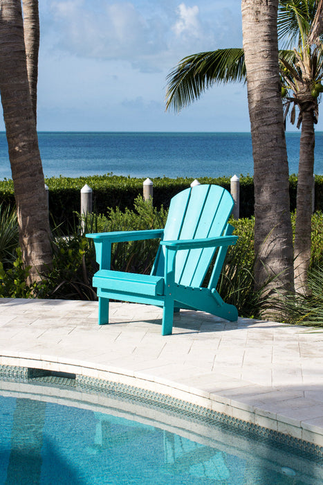 Panama Jack Folding Poly Resin TEAL Adirondack Chair